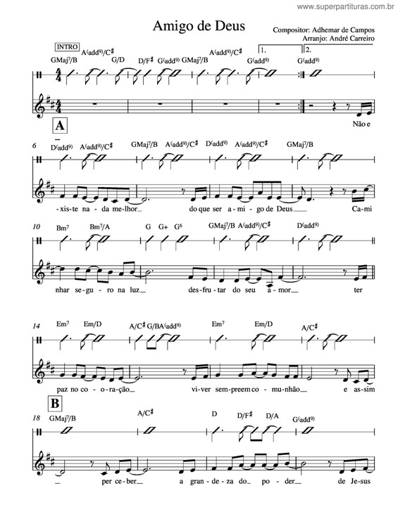 Partitura da música Amigo De Deus