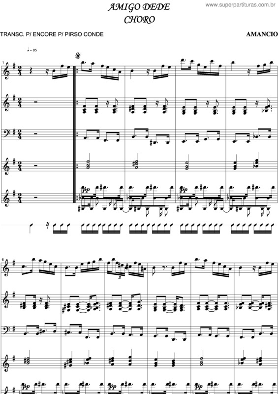 Partitura da música Amigo Dede v.2