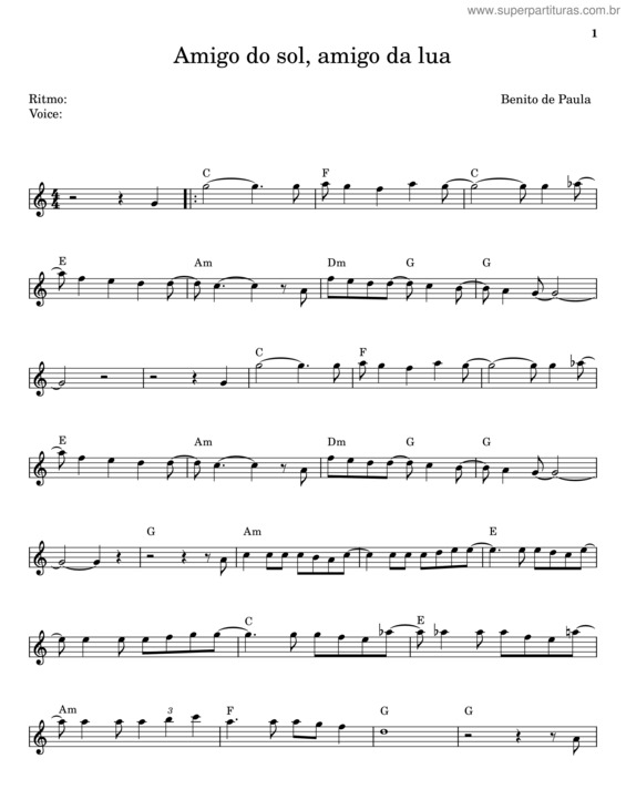 Partitura da música Amigo Do Sol, Amigo Da Lua v.9