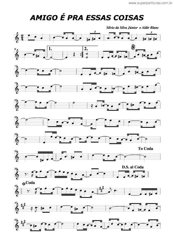 Partitura da música Amigo É Pra Essas Coisas v.5