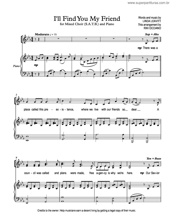 Partitura da música Amigo Te Acharei