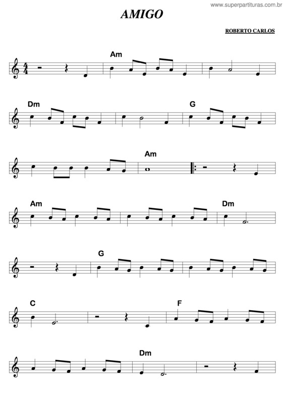 Partitura da música Amigo v.6