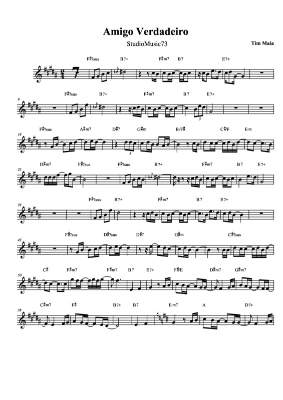 Partitura da música Amigo Verdadeiro v.3