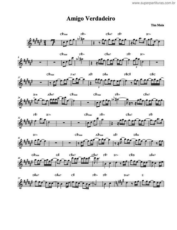 Partitura da música Amigo Verdadeiro