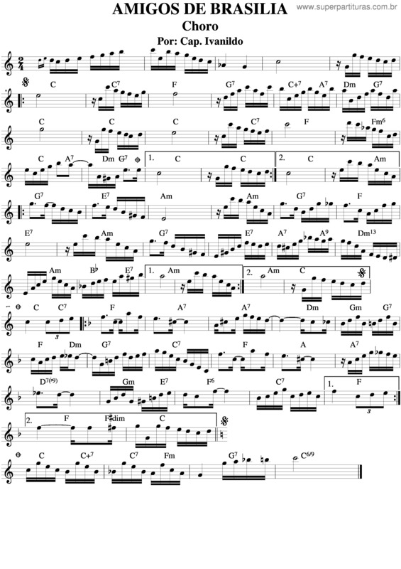 Partitura da música Amigos De Brasilia v.2