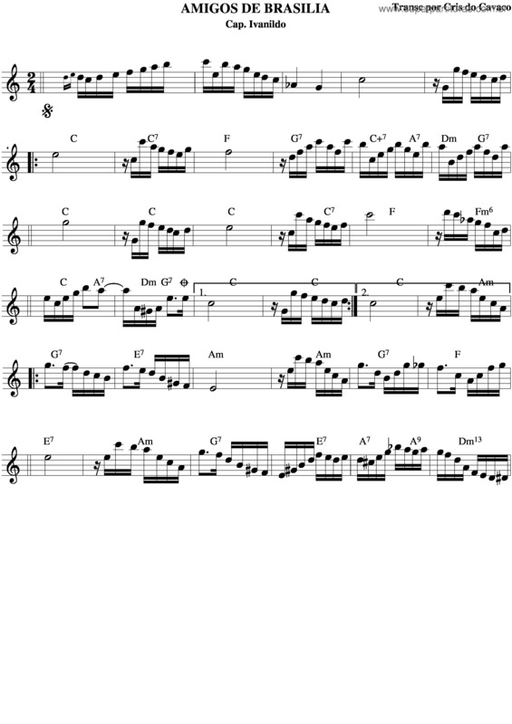 Partitura da música Amigos De Brasilia v.3