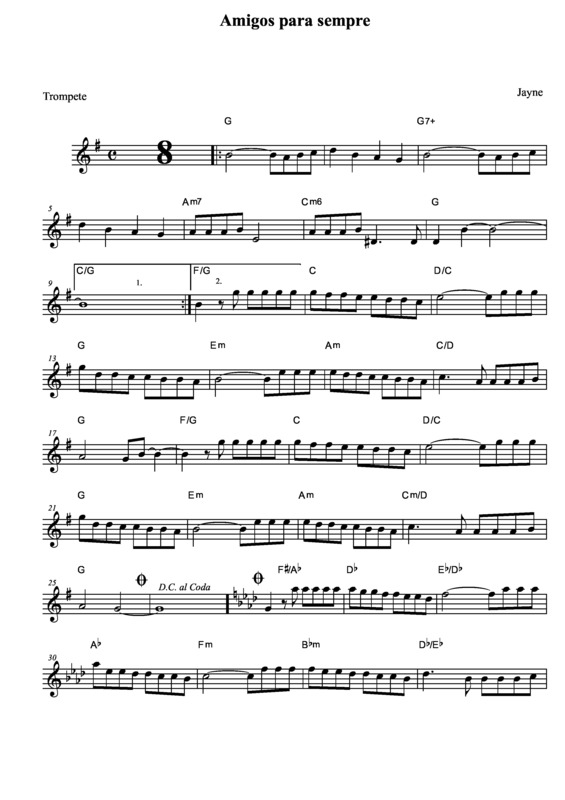 Partitura da música Amigos Para Sempre v.10