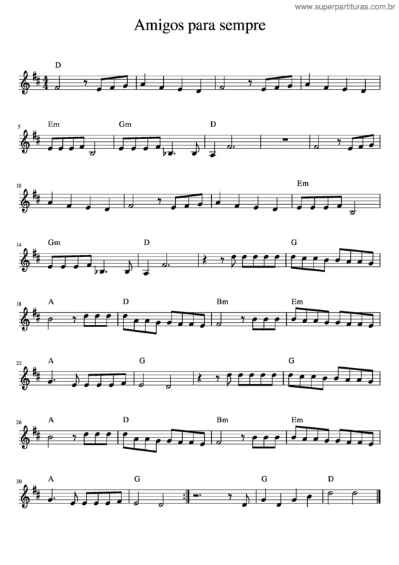 Partitura da música Amigos Para Sempre v.16