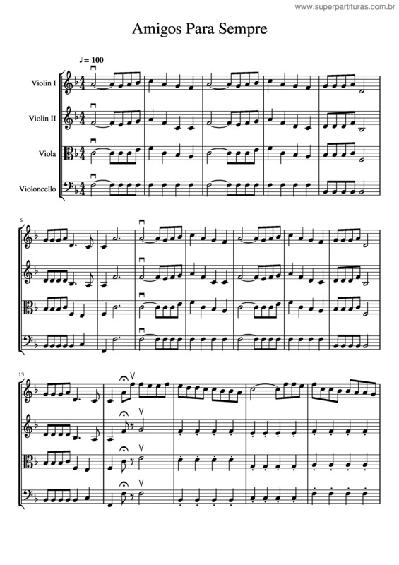 Partitura da música Amigos Para Sempre v.17