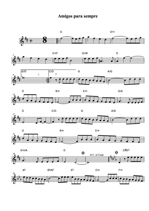 Partitura da música Amigos Para Sempre v.7