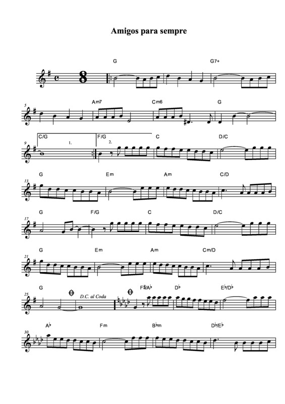 Partitura da música Amigos Para Sempre v.8