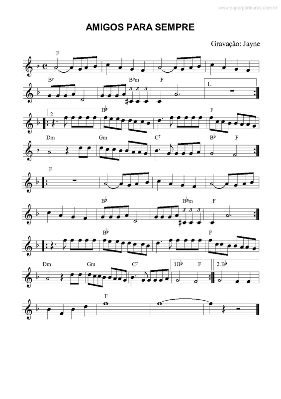 Partitura da música Amigos Para Sempre