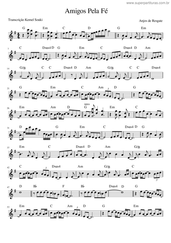 Partitura da música Amigos Pela Fé v.16