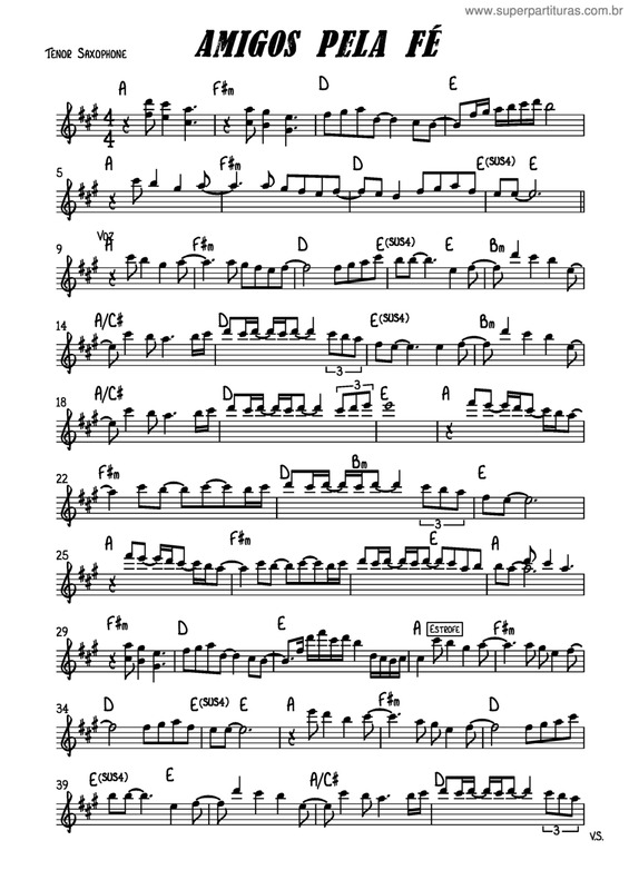 Partitura da música Amigos Pela Fé v.5