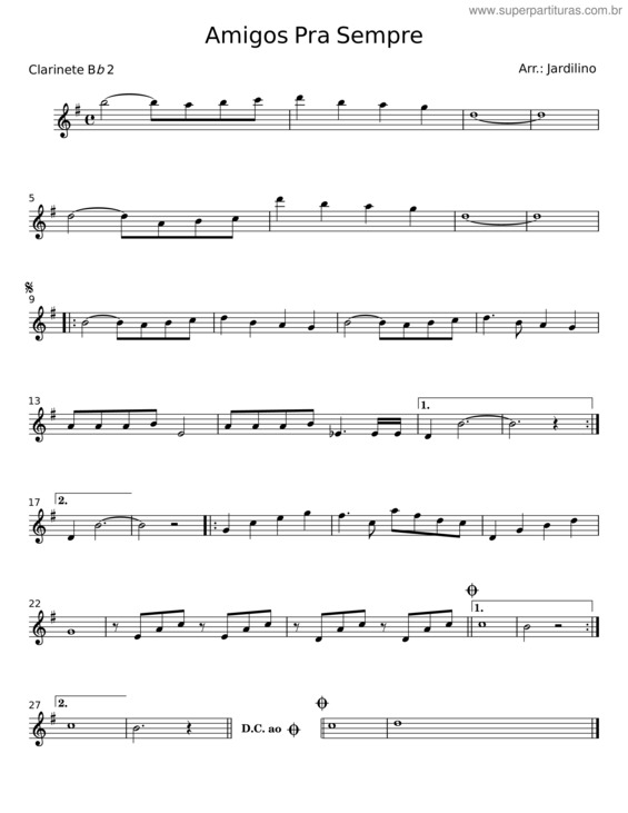 Partitura da música Amigos Pra Sempre v.2