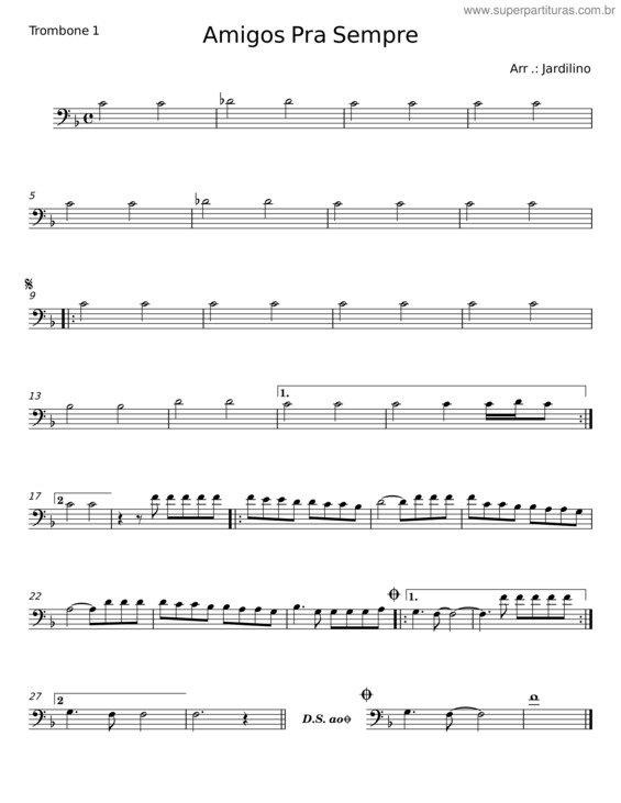 Partitura da música Amigos Pra Sempre
