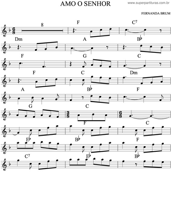 Partitura da música Amo O Senhor v.2