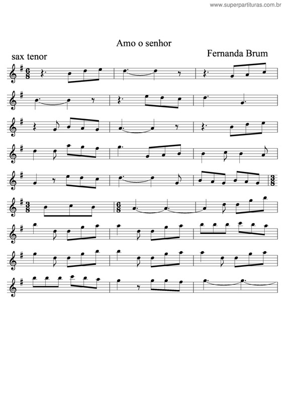 Partitura da música Amo O Senhor v.3