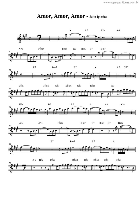 Partitura da música Amor, Amor, Amor v.5