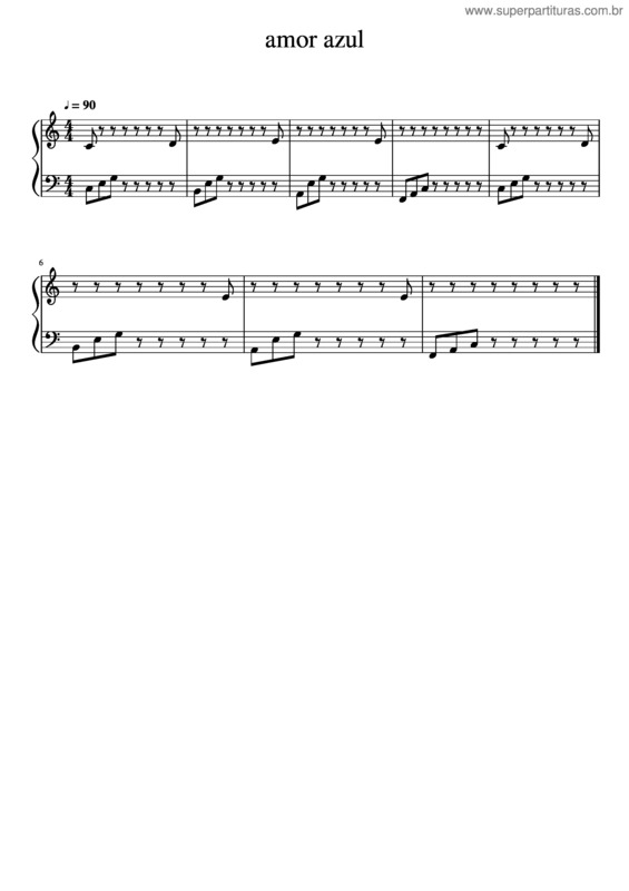 Partitura da música Amor Azul