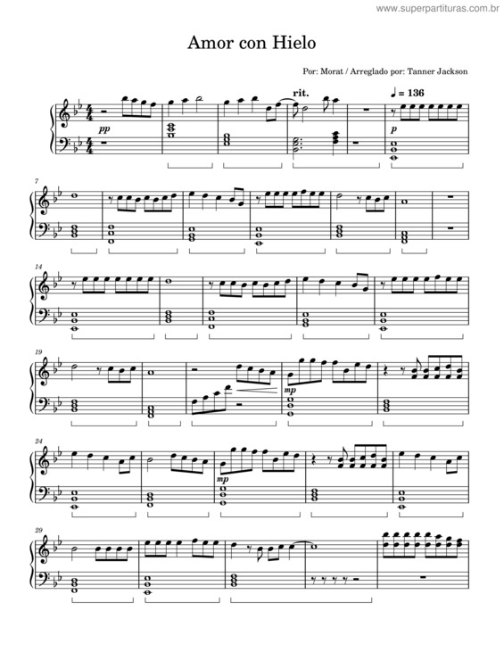 Partitura da música Amor Con Hielo v.2