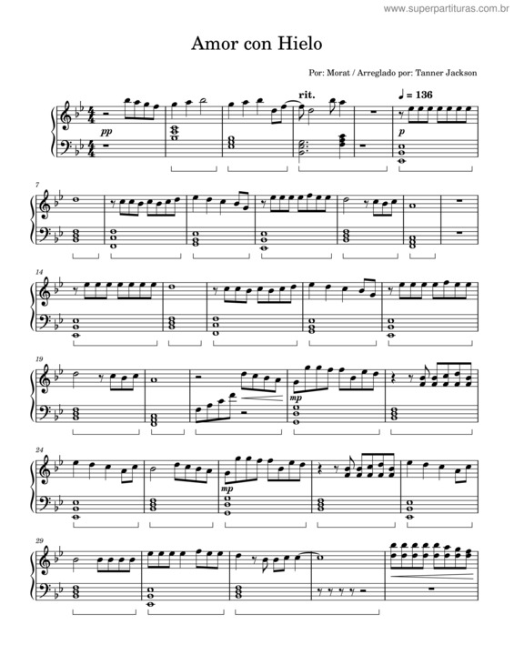 Partitura da música Amor Con Hielo