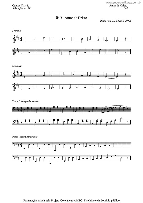 Partitura da música Amor De Cristo v.2