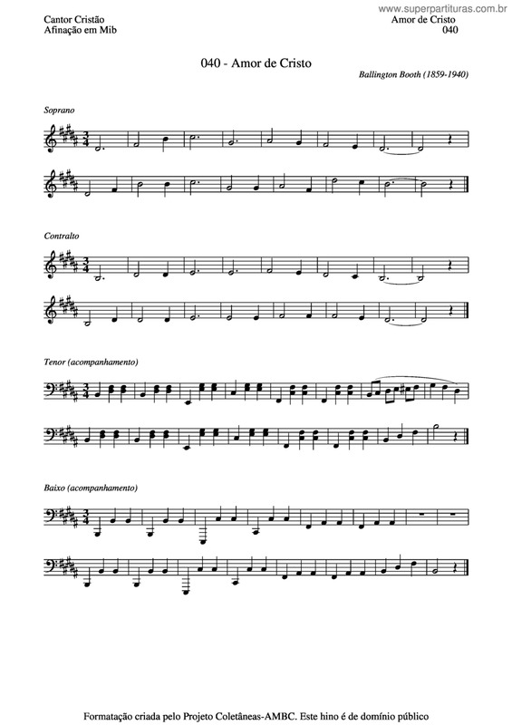 Partitura da música Amor De Cristo v.4