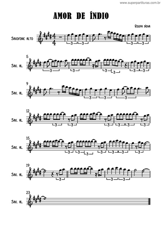 Partitura da música Amor De Índio v.10