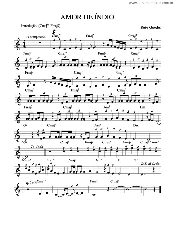 Partitura da música Amor De Índio v.7