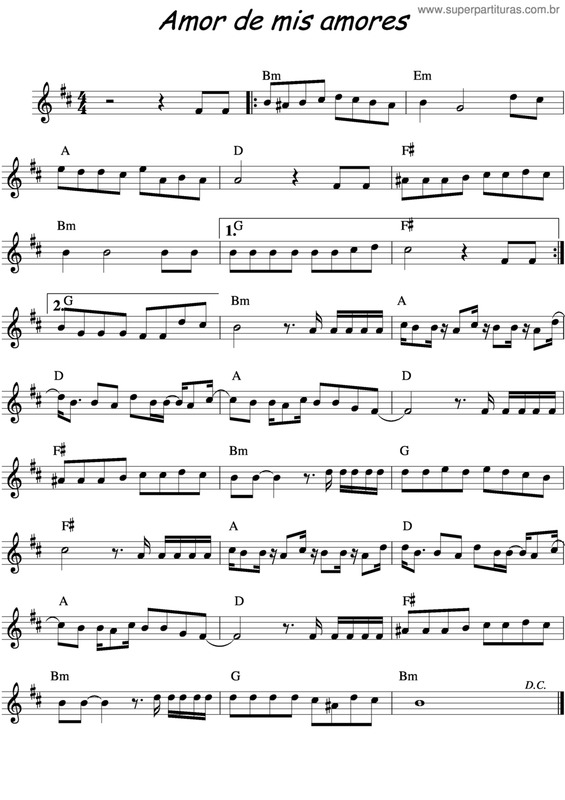 Partitura da música Amor De Mis Amores v.2