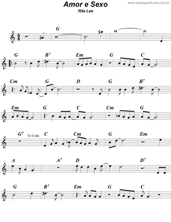 Partitura da música Amor E Sexo v.3