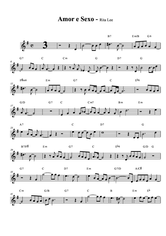 Partitura da música Amor e Sexo v.5