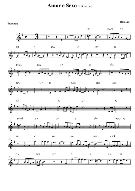 Partitura da música Amor e Sexo v.6