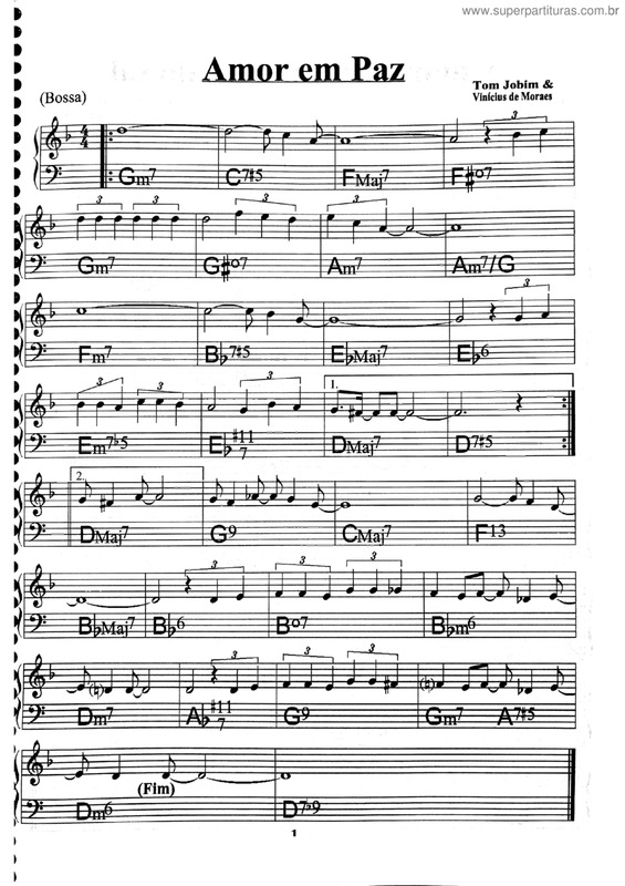 Partitura da música Amor Em Paz v.2