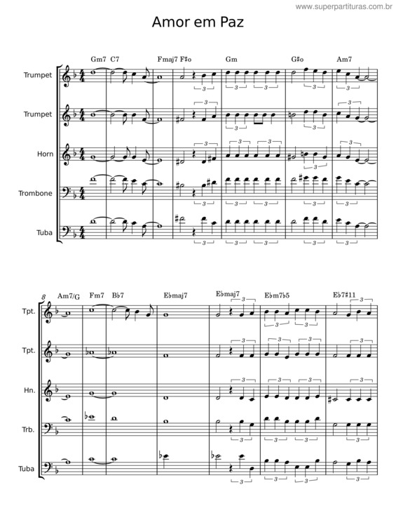 Partitura da música Amor Em Paz v.4