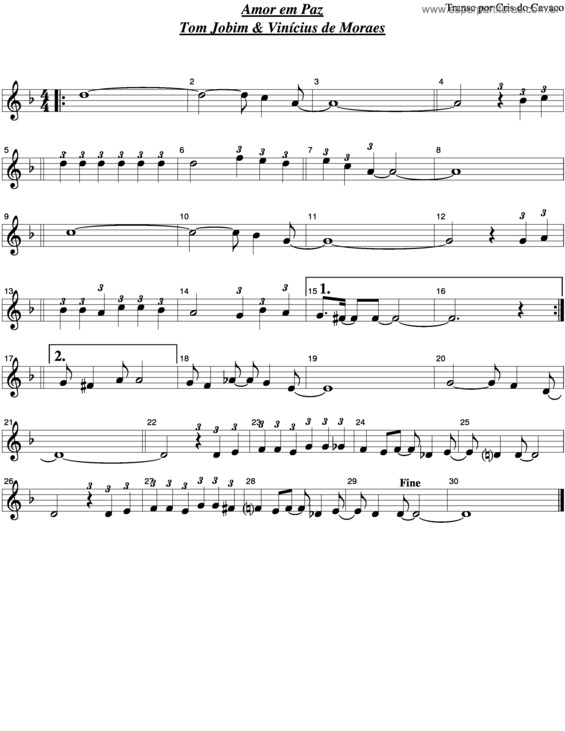 Partitura da música Amor Em Paz