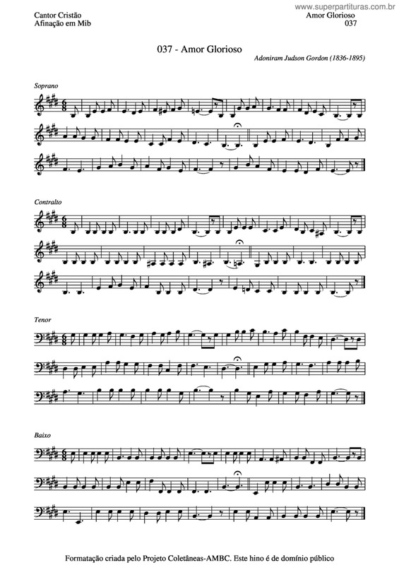 Partitura da música Amor Glorioso v.5