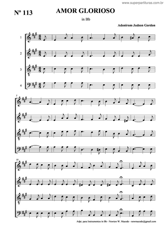 Partitura da música Amor Glorioso v.6