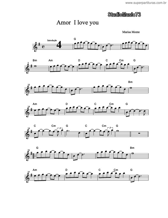 Partitura da música Amor i love you v.3