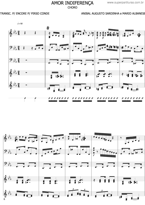 Partitura da música Amor Indiferença