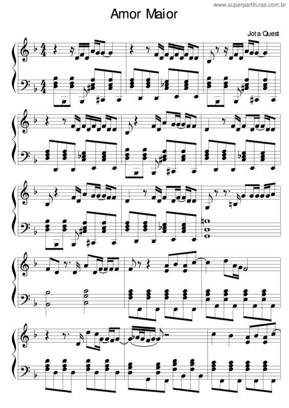 Partitura da música Amor Maior 2