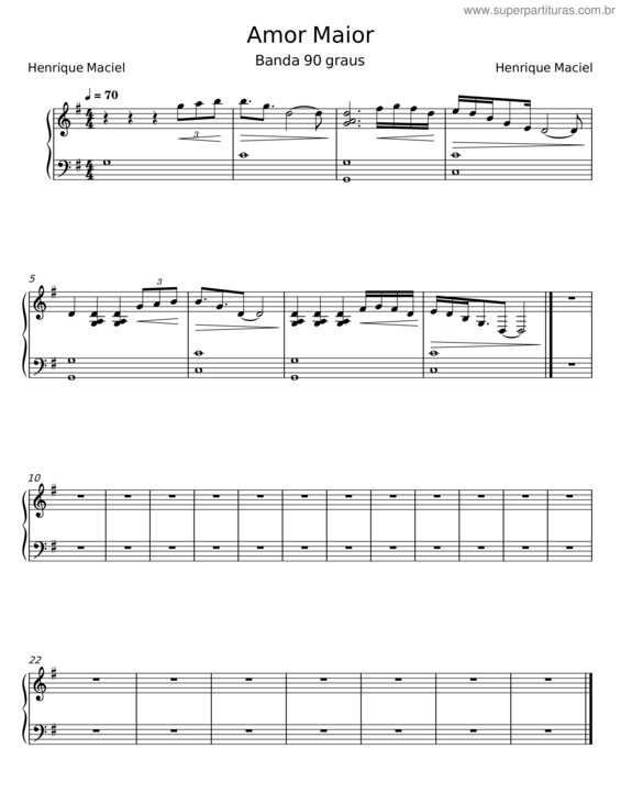 Partitura da música Amor Maior v.6