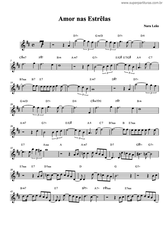 Partitura da música Amor Nas Estrelas v.4