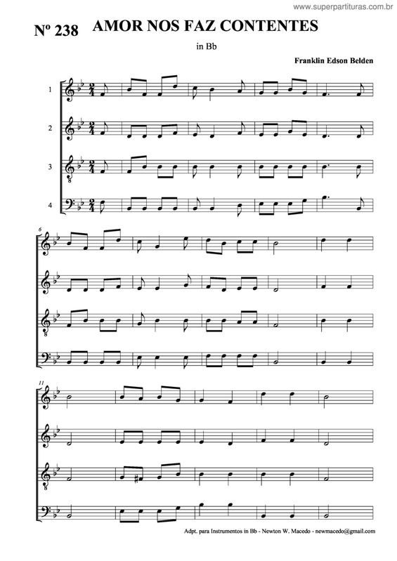 Partitura da música Amor Nos Faz Contentes v.2