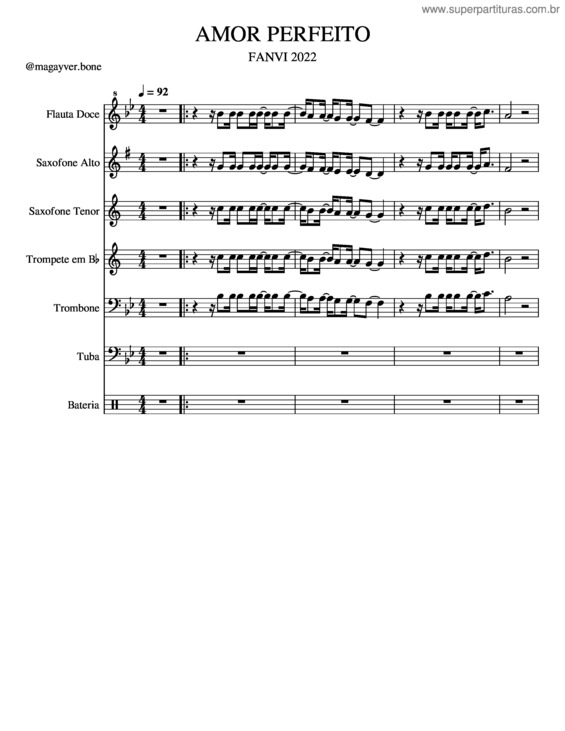 Partitura da música Amor Perfeito v.13