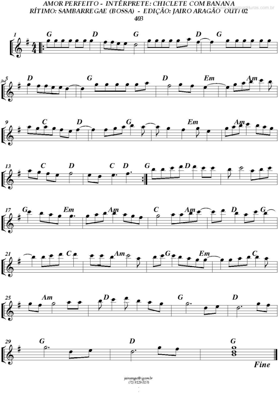 Partitura da música Amor Perfeito v.2