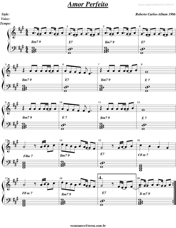 Partitura da música Amor Perfeito v.3