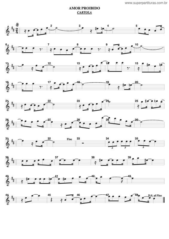 Partitura da música Amor Proibido v.4