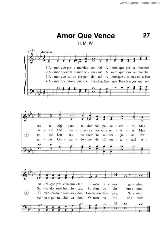 Partitura da música Amor Que Vence